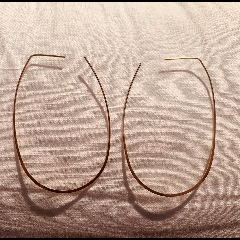 Gold open hoop earrings
